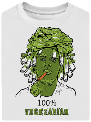 100% vegetáriánus unisex túlméretezett póló White