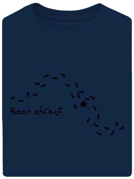 Beer effect unisex túlméretezett póló Midnight Blue