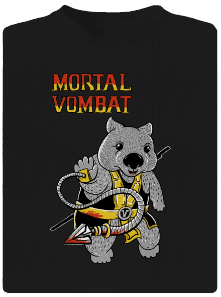 Mortal Vombat férfi sportpóló Black