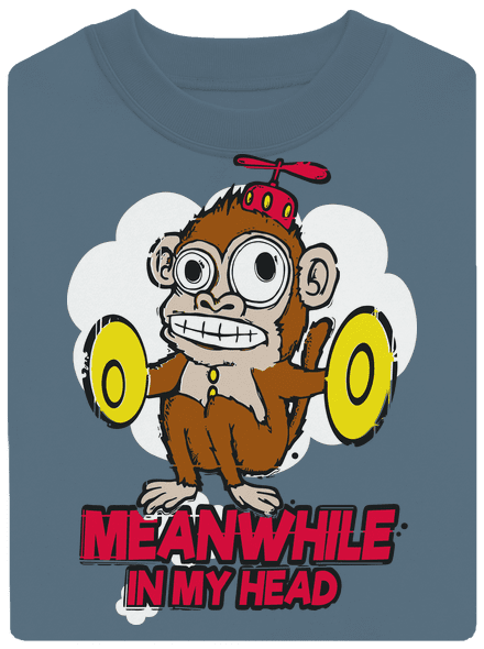 Monkey in my head unisex crewneck Nordic Blue