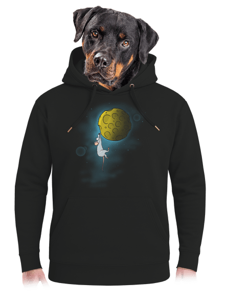 Moon cheese unisex prémium pulóver Dark Black