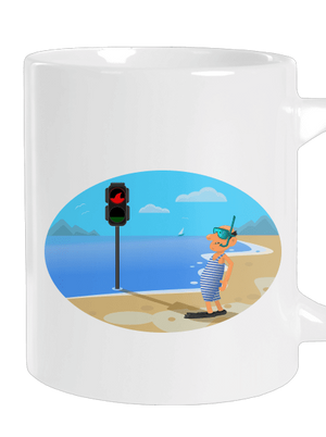 Biztonságos úszás nagy bögre White