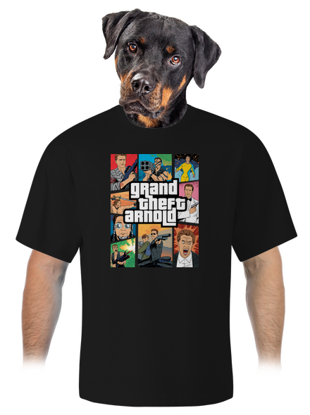 Grand Theft Arnold unisex túlméretezett póló Black