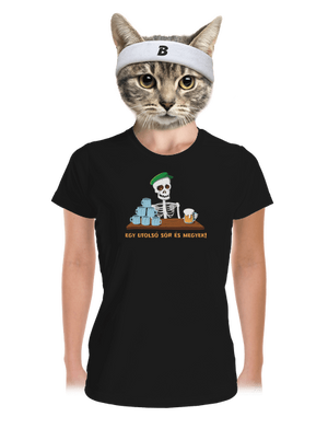 Egy utolsó sör és megyek női sportpóló Black