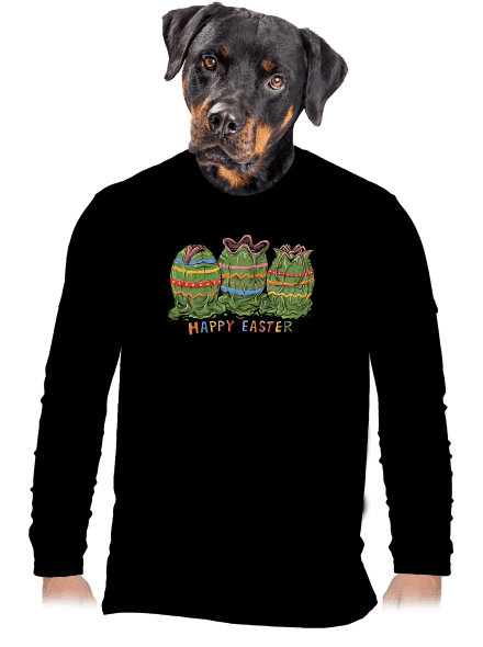 Happy easter férfi hosszú ujjú póló Black