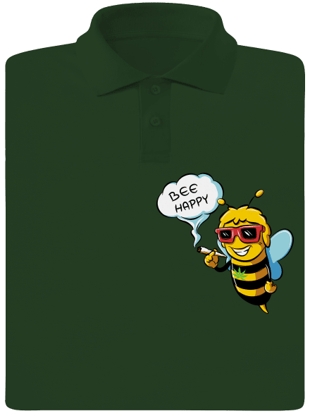 Bee happy férfi pólóingek Bottle Green Mal