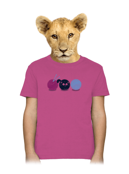 Macska gyerek póló Fuchsia