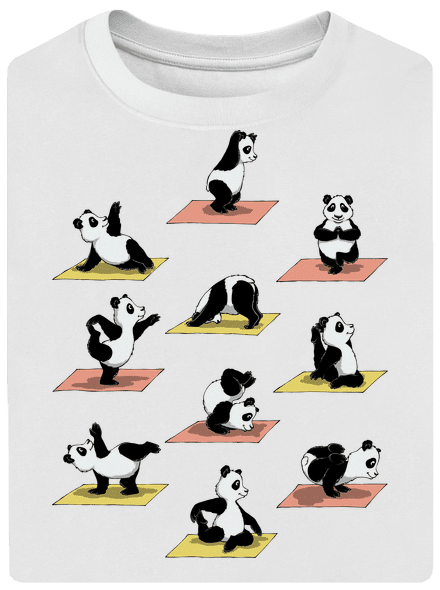 Panda jóga unisex túlméretezett póló White