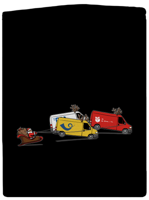 Mikulás rénszarvassal cipzáras férfi pulóver Black