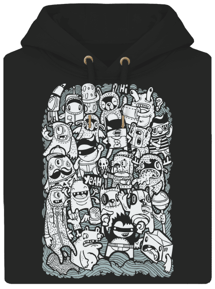  unisex prémium pulóver Dark Black