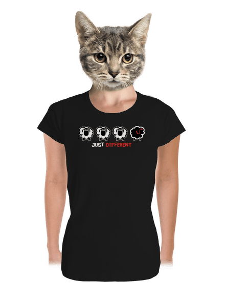 Fekete bárány prémium női póló Black