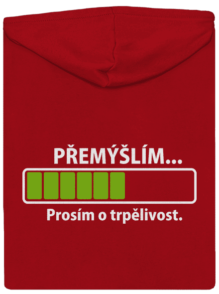 Gondolkodom cipzáras férfi pulóver Red