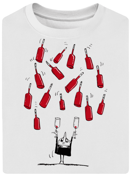 Boldog borász unisex túlméretezett póló White