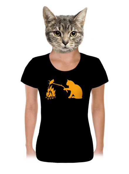 Macska-egér harc női póló Black