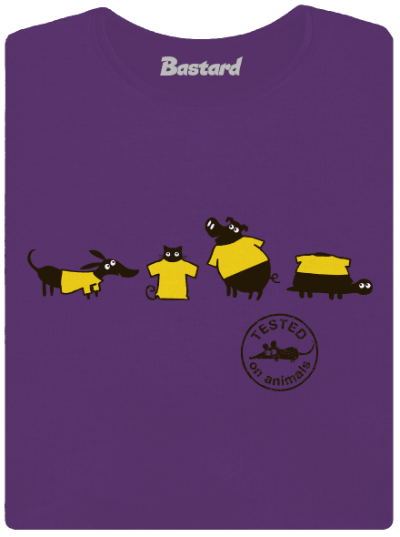 Állatokon tesztelve prémium női póló Purple