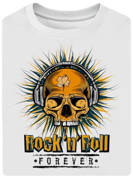 Rock'n'Roll forever unisex túlméretezett póló White