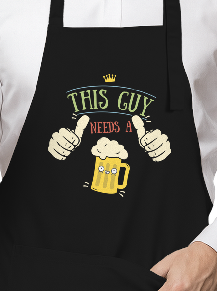 This guy needs a beer kötény Black