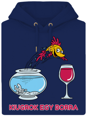 Kiugrok egy borra unisex prémium pulóver Navy