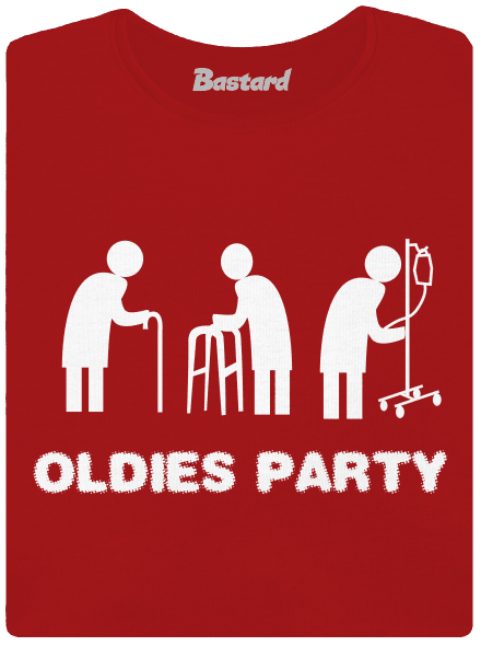 Oldies party prémium női póló Red Mal