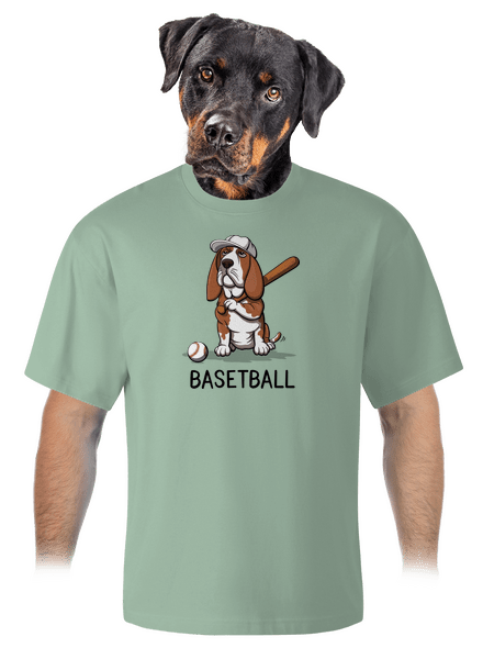 Basetball unisex túlméretezett póló Sage