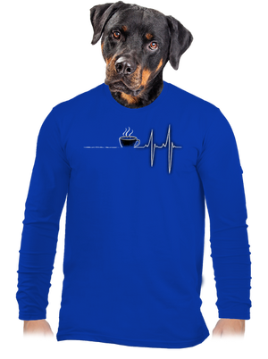 Coffee help férfi hosszú ujjú póló Royal Blue