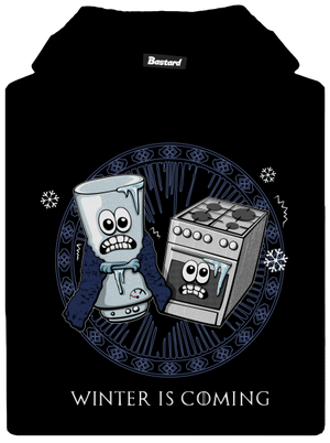 Winter is coming gyerek kenguruzsebes pulóver Black