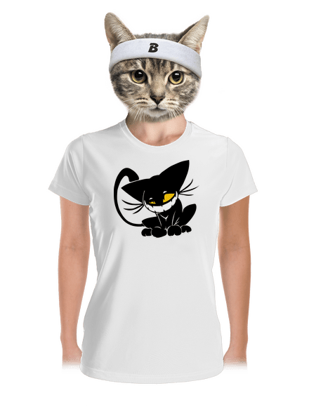 Evil cat női sportpóló White