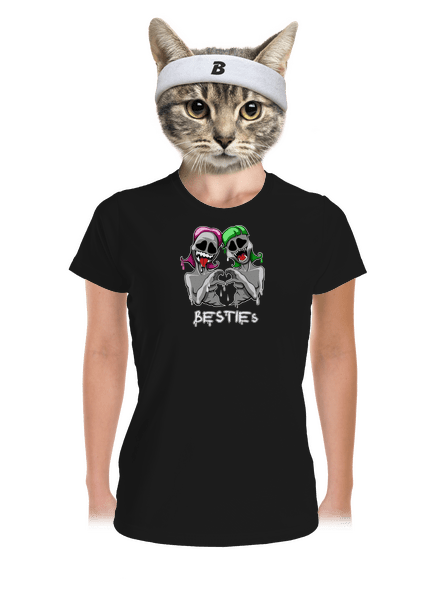 Besties női sportpóló Black