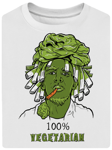 100% vegetáriánus unisex túlméretezett póló White
