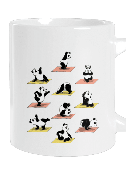 Panda jóga nagy bögre White