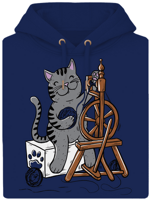 Dorombol a macska unisex prémium pulóver Navy