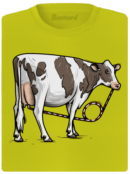 Cow drink női sportpóló Neon Yellow