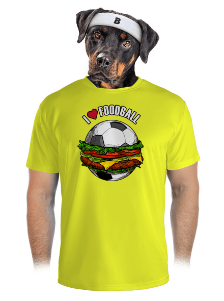 Foodball férfi sportpóló Neon Yellow