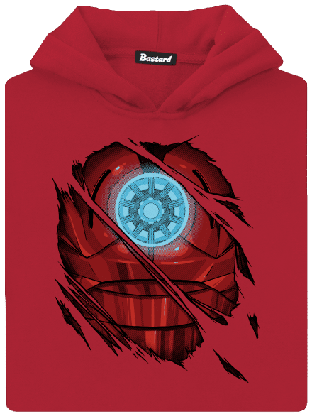 Ironman gyerek kenguruzsebes pulóver Fire Red