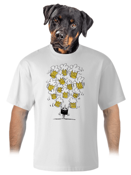Boldog sörivó unisex túlméretezett póló White
