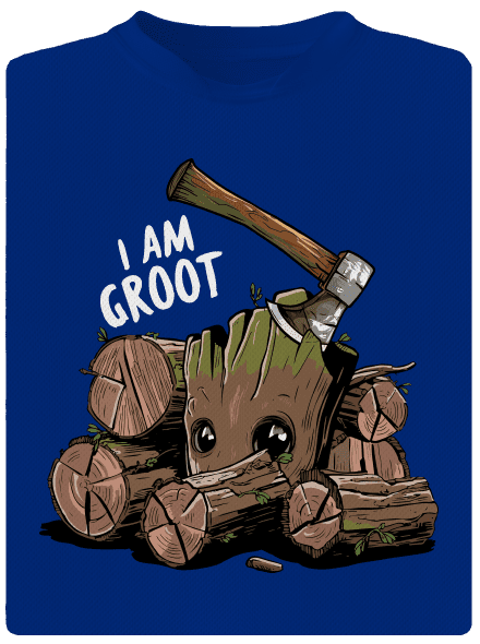 I Am Groot férfi sportpóló Royal Blue Mal