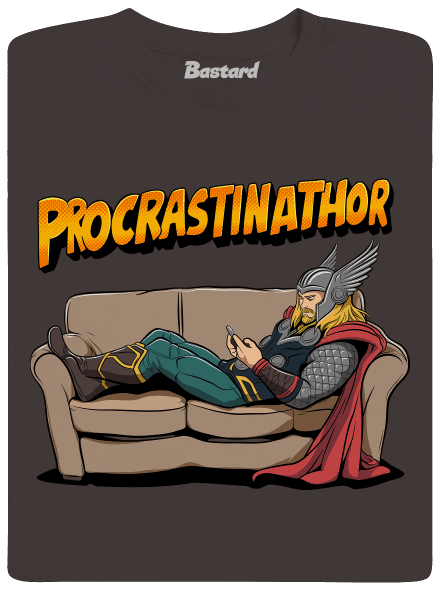 Procrastinathor férfi hosszú ujjú póló Bear Brown