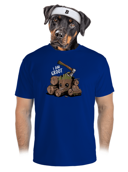 I Am Groot férfi sportpóló Royal Blue Mal