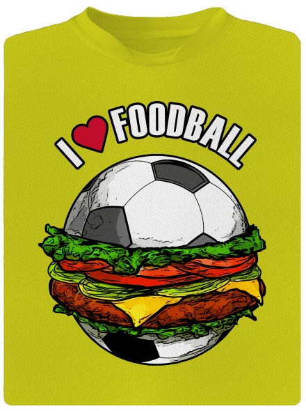 Foodball gyerek sport póló Neon Yellow