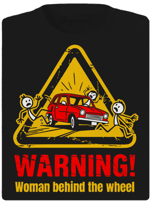 Nő a kormány mögött női sportpóló Black