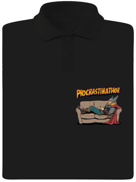 Procrastinathor férfi pólóingek Black