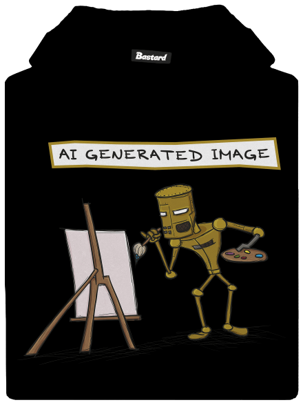 AI generated image gyerek kenguruzsebes pulóver Black