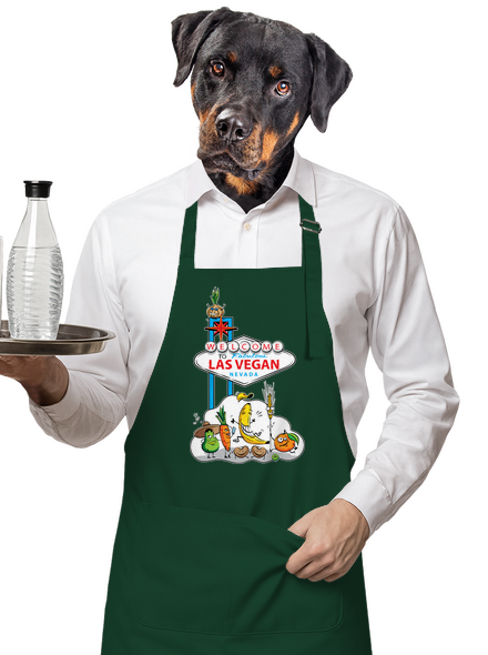 Las Vegan kötény Bottle Green
