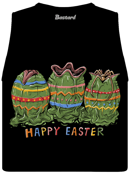 Happy easter női bővített trikó Black