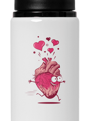 Szerelmes szívek kulacs White