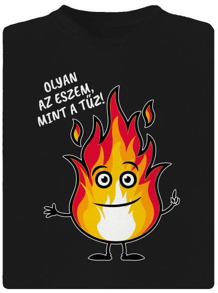 Olyan az eszem, mint a tűz! férfi sportpóló Black