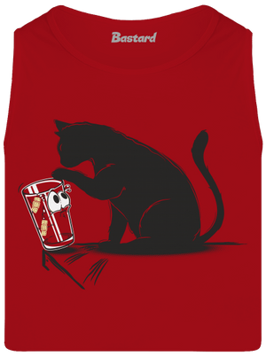 Macska és üveg férfi trikó Red