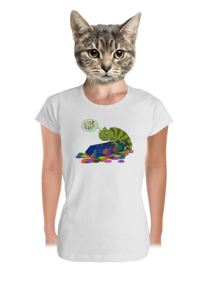 Zavart kaméleon prémium női póló White