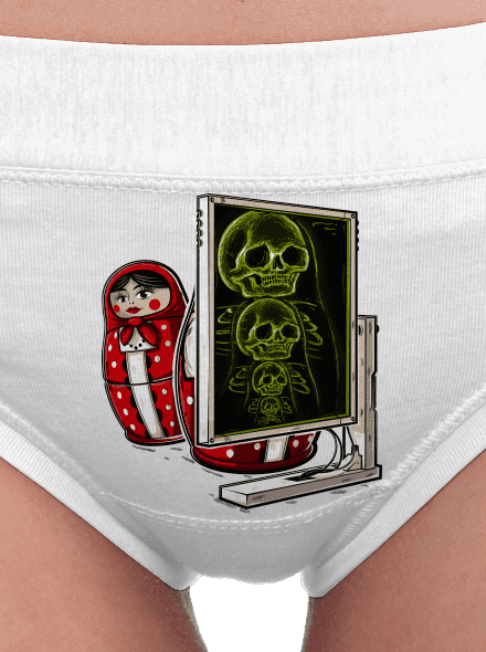 Röntgen Matryoshka női bugyik White