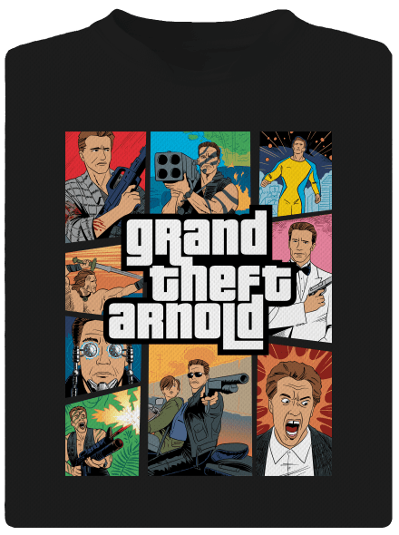 Grand Theft Arnold férfi sportpóló Black